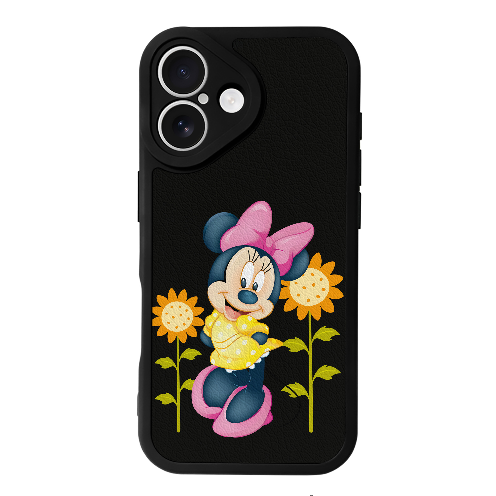 （画像用） ミッキーマウス Mickey Mouse 【iPhone 16シリーズ対応】シリコンスマホケース（レザー調） 材質：シリコン